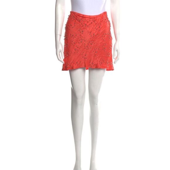 Rachel Comey Dresses & Skirts - Rachel Comey Beaded Accent Mini Skirt in Orange NWT Size 4